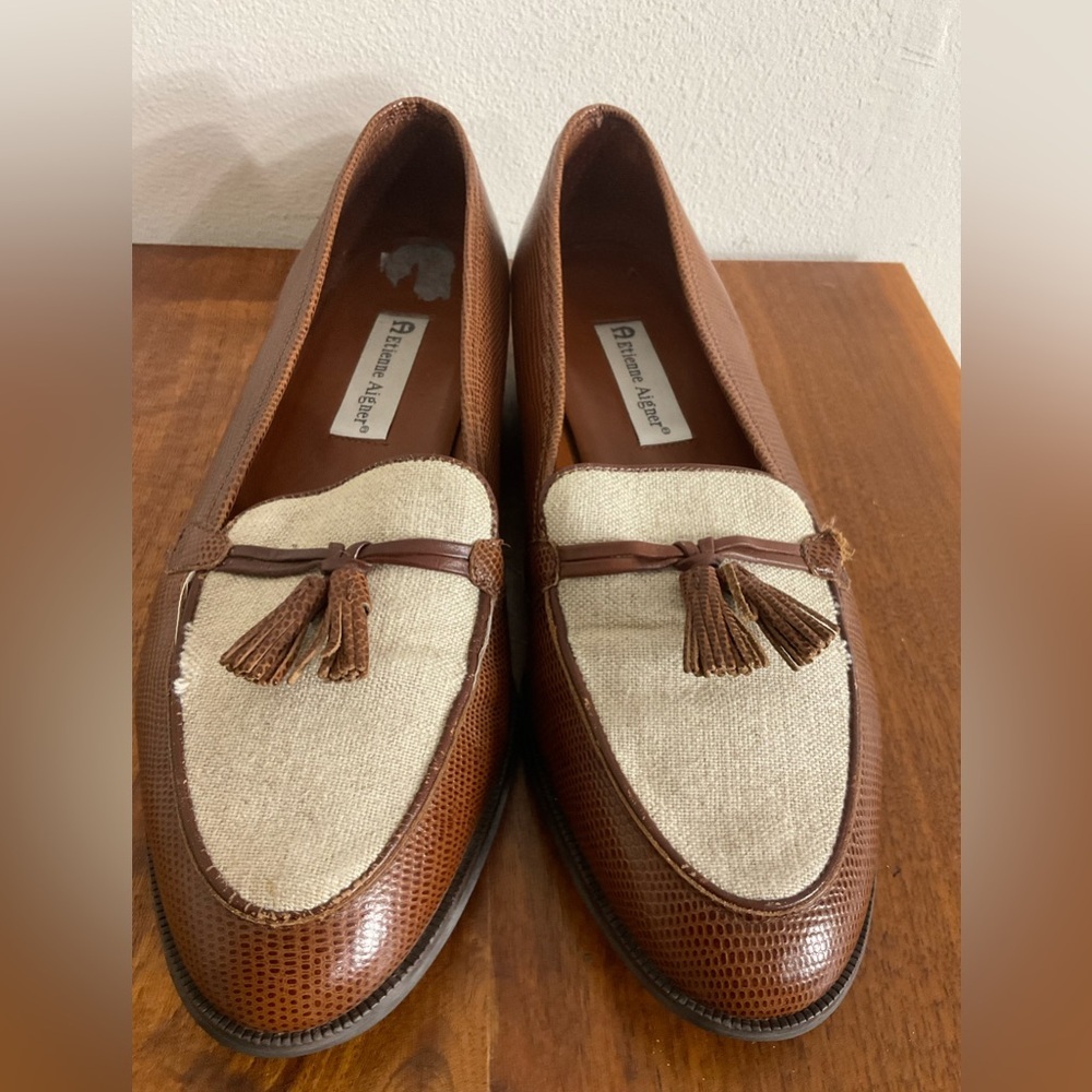 Etienne Aigner Ally Tassel Loafers Women Size 10 Vintage, 90’s, Preppy, Academia